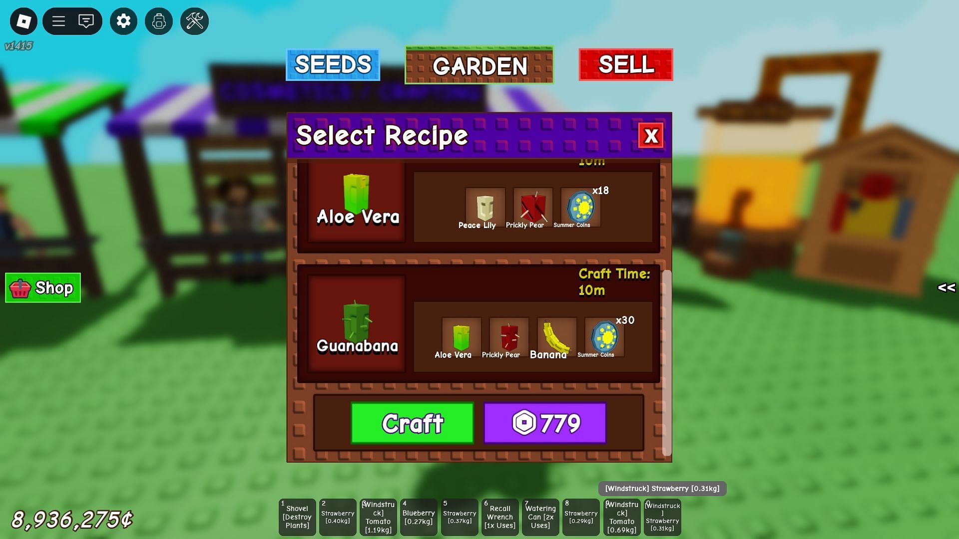 The Guanabana Seed recipe (Image via Roblox)